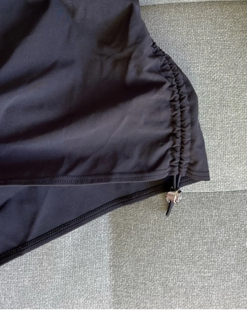 ALO Yoga Black Drawstring Side-Ruched Shorts